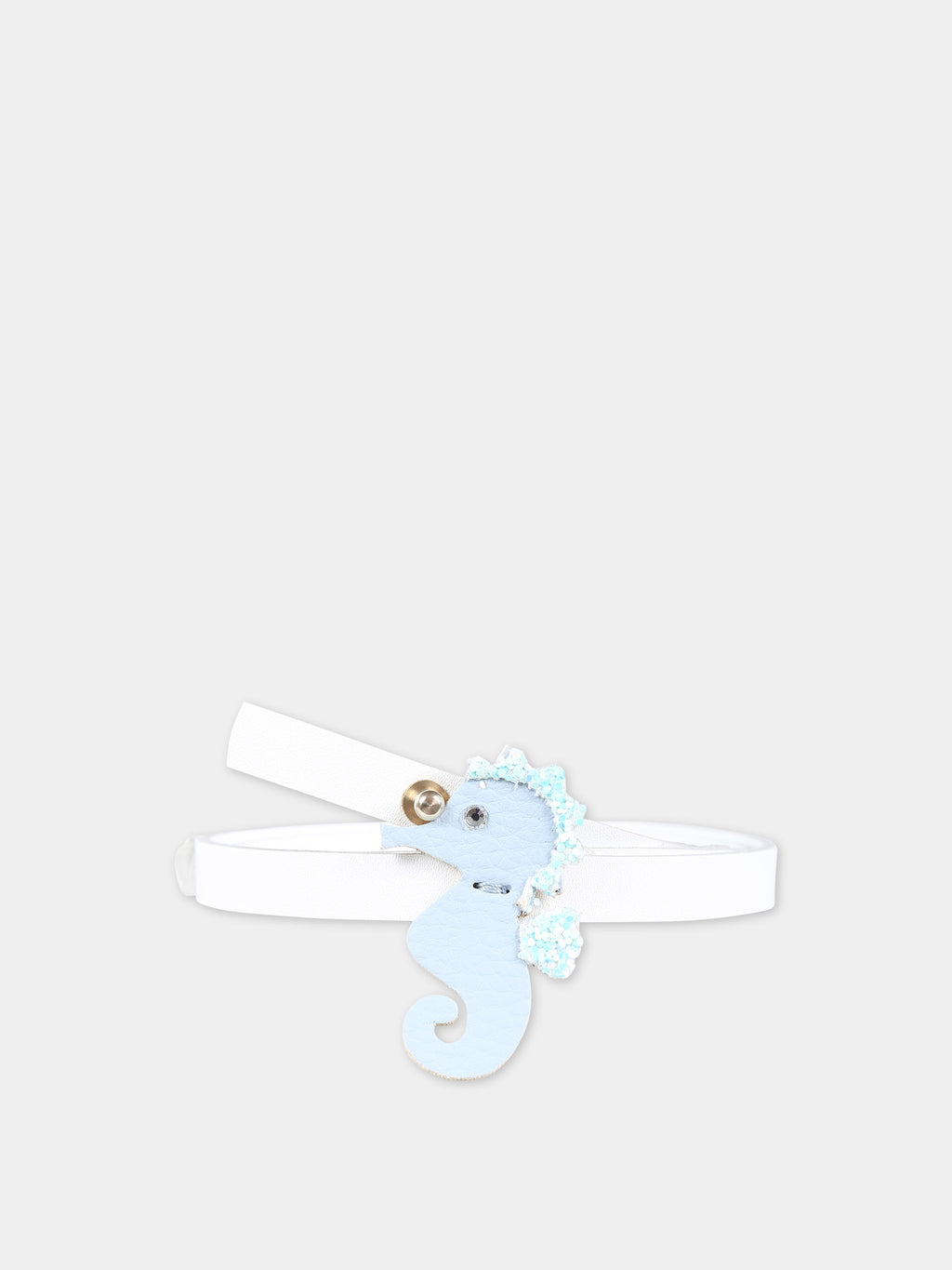 Light blue belt for girl with sea horse